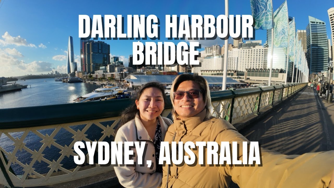 Walking at Darling Harbour Bridge, Sydney Australia