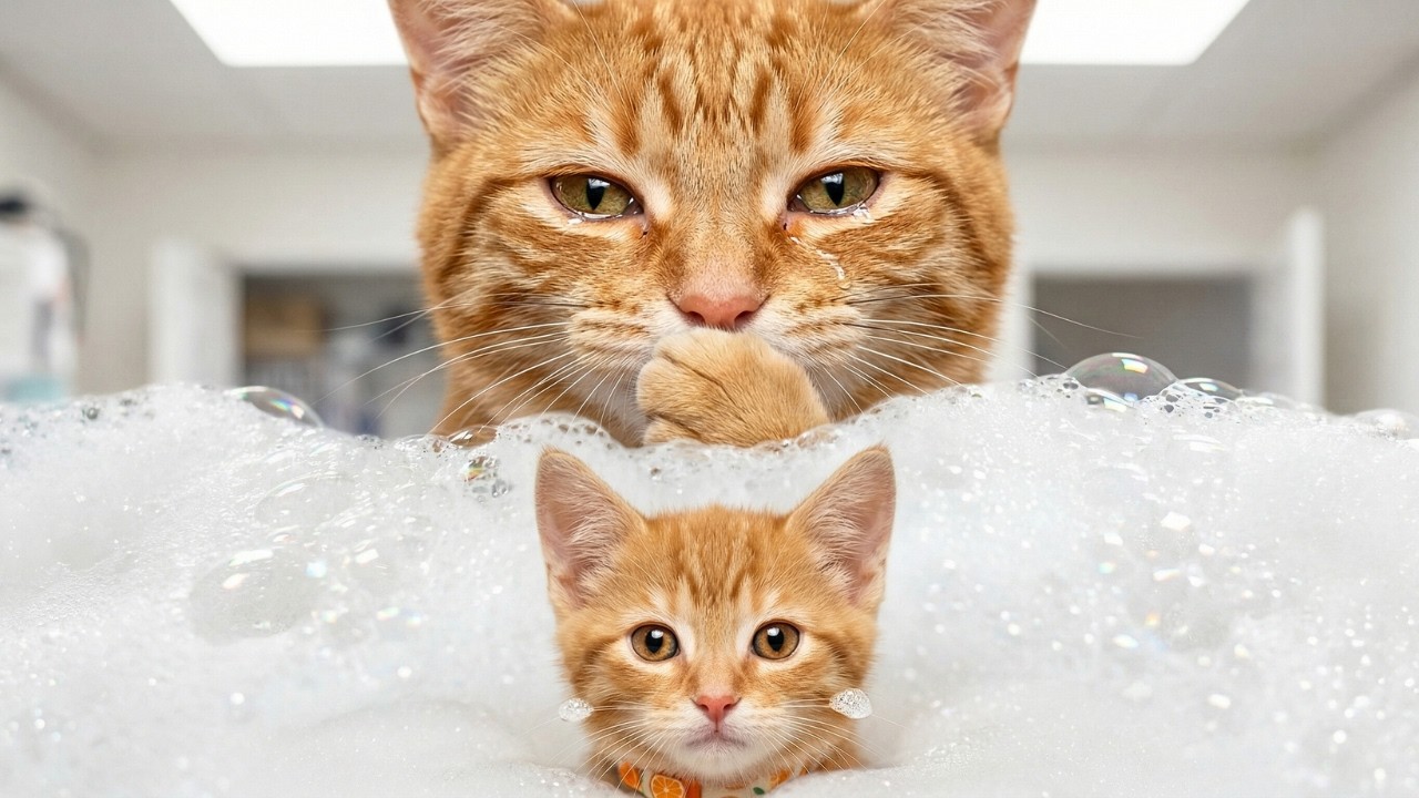 Ginger Kitten Heard Mama Crying… So He Tried To Fix Everything 🥹❤️