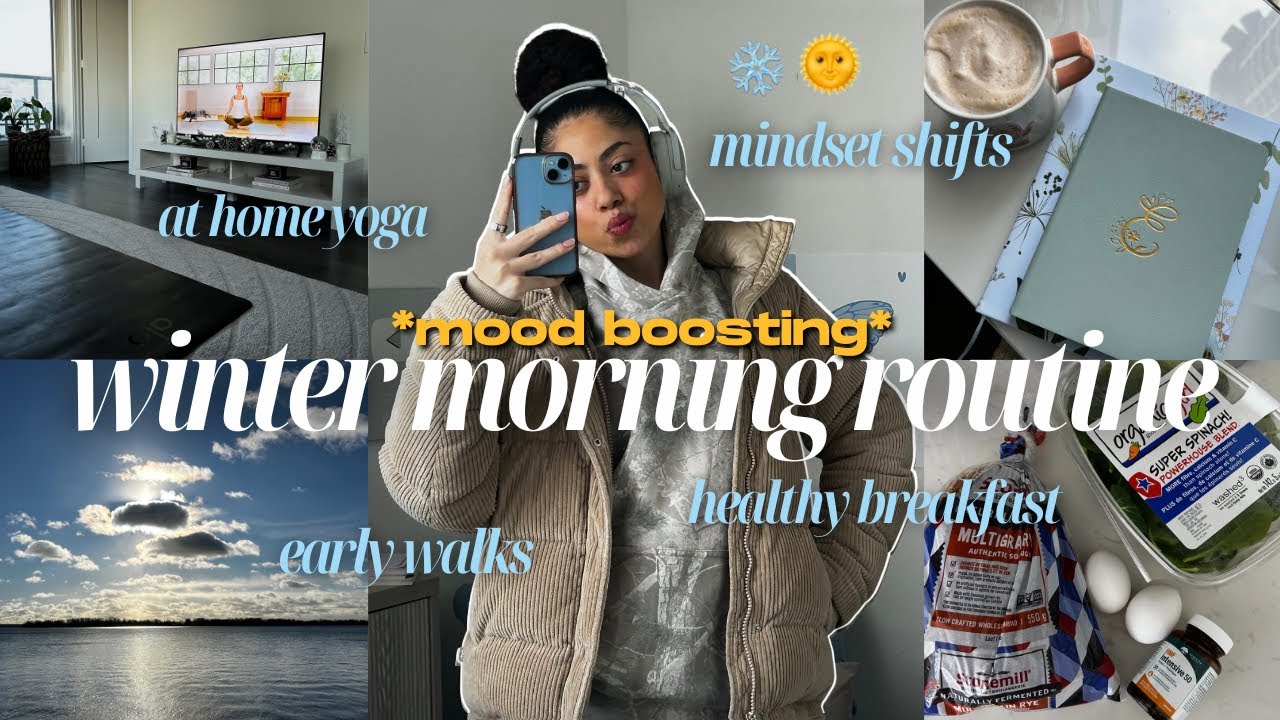 mood boosting winter morning routine 🌥️ MOTIVATION to stabilize your mental health every AM! 🧘🏽‍♀️✍🏼