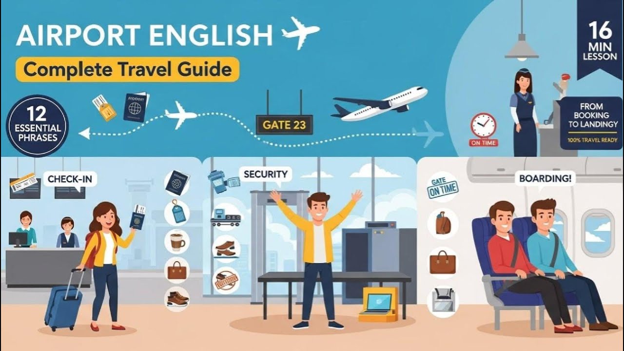 Airport English: Complete Travel Guide from Booking to Landing | 12 Essential Phrases