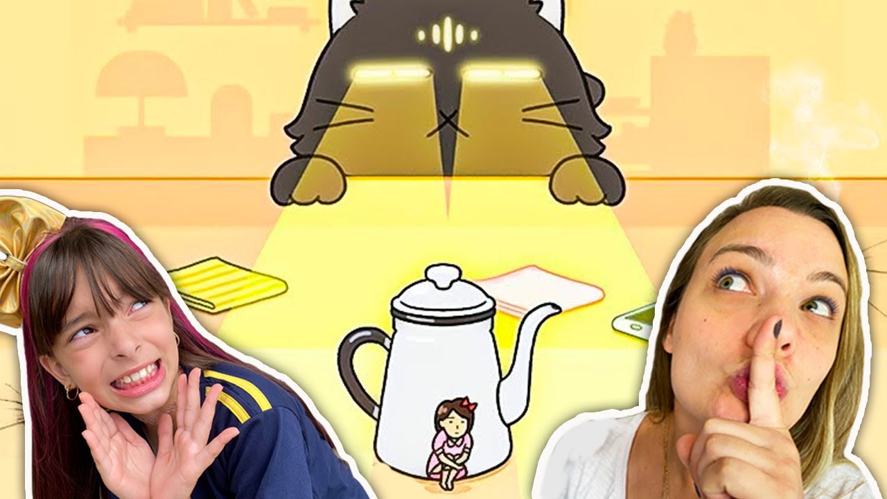 SE ESCONDA DO GATO MALVADO PARA GANHAR no Hide And Seek | Jéssica Godar e Laurinha e Helena e Gabri