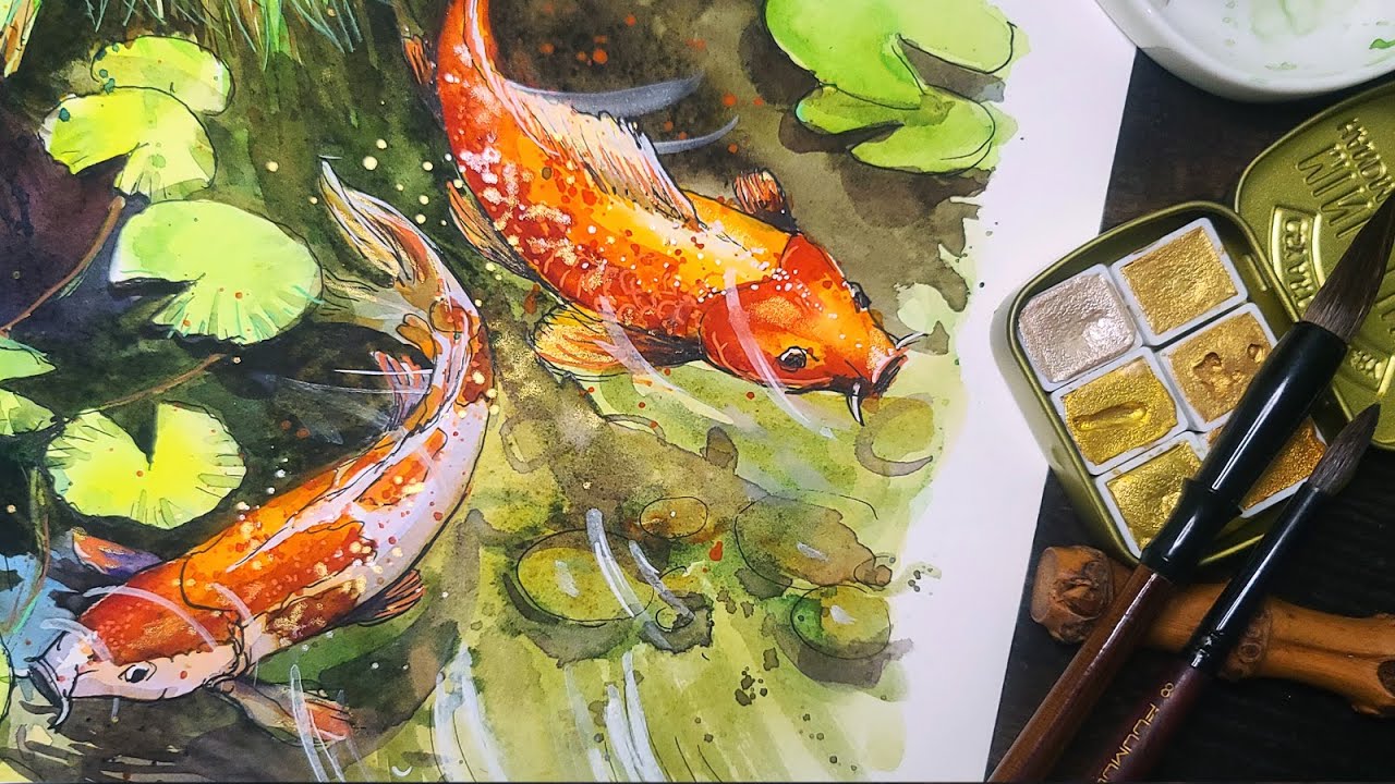 KOI POND | WATERCOLOR | SKETCH