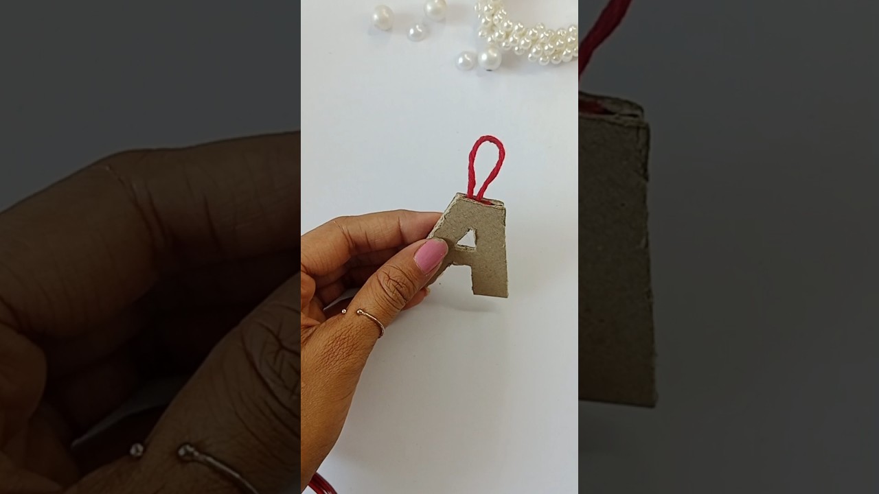 😱DIY keychain with cardboard and tissue paper// handmade alfabet keychain diy #shorts
