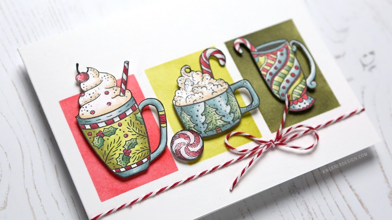 Holiday Card Series 2017 - Day 22 - Copic Coloring + Masked Backdrops