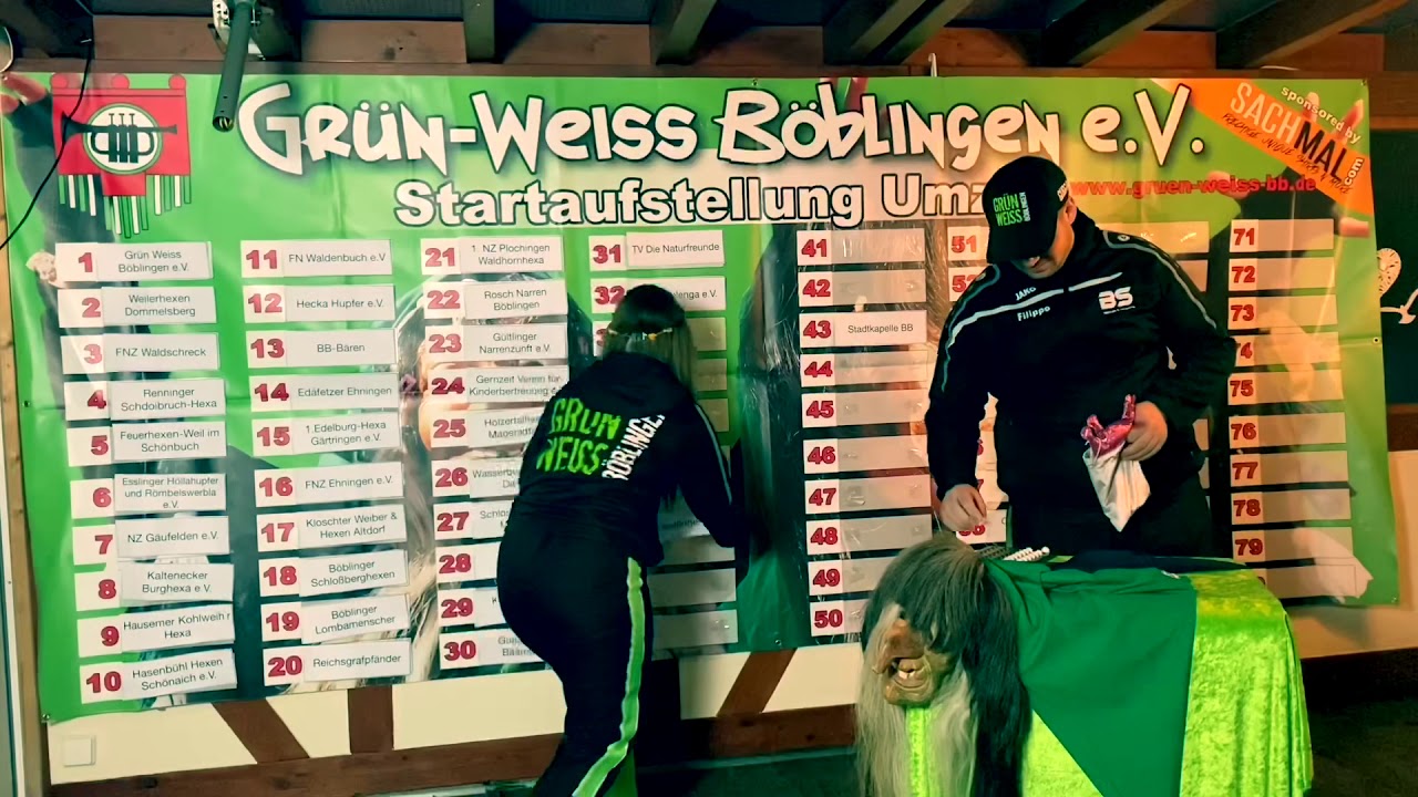 Rosenmontagsumzug BB Startaufstellung 2020 - Grün Weiss Böblingen