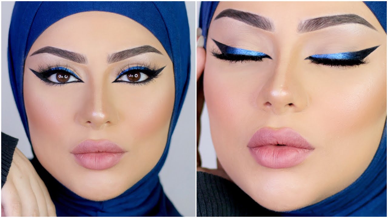 BLUE Eyeliner Makeup Look - Arabian Eyes |MARWA YEHIA| رسم الايلينر الملون بإحترافية مع مروة يحيي