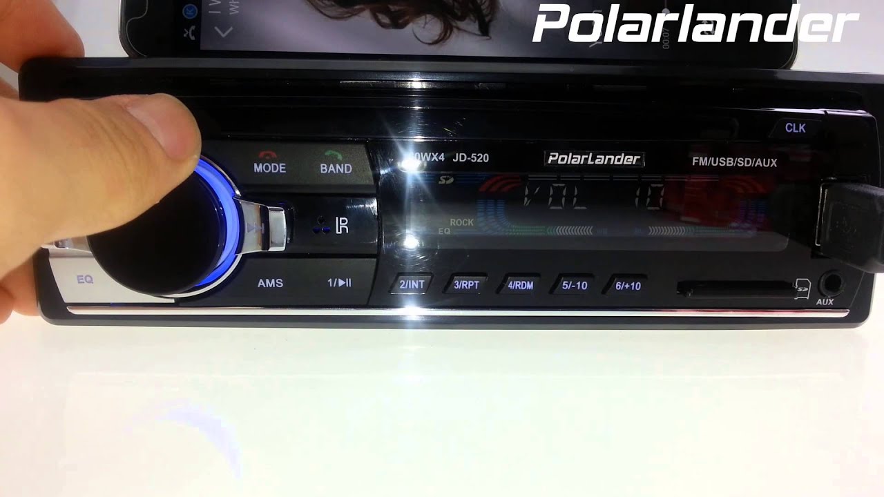 Polarlander Car Radio 12V 1 Din Bluetooth Test Support Aux/SD/USB For Android iPhone