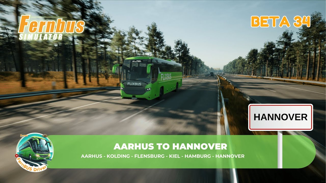 Fernbus Simulator - Real Flixbus Route - Aarhus to Hannover