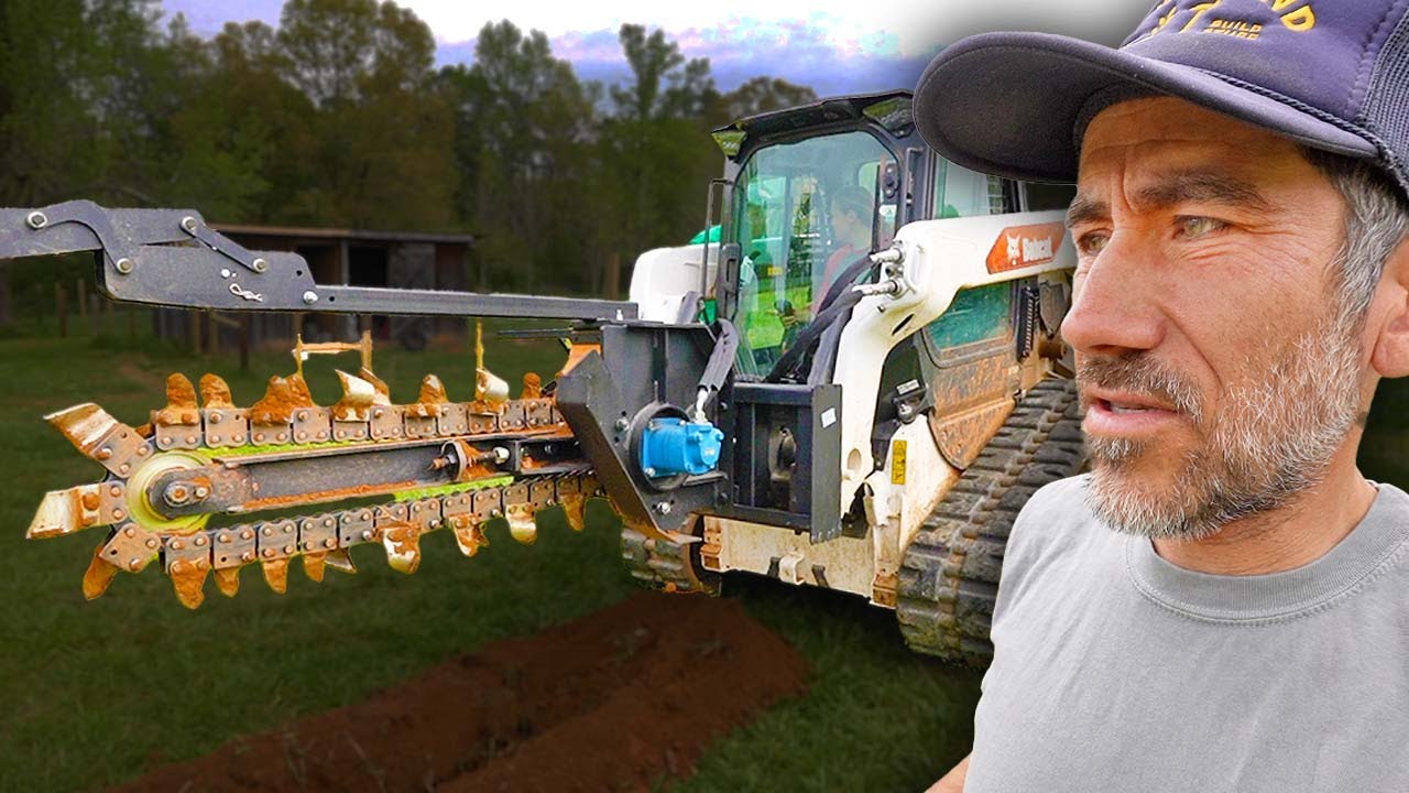 Trenching Water Line with a Track Loader