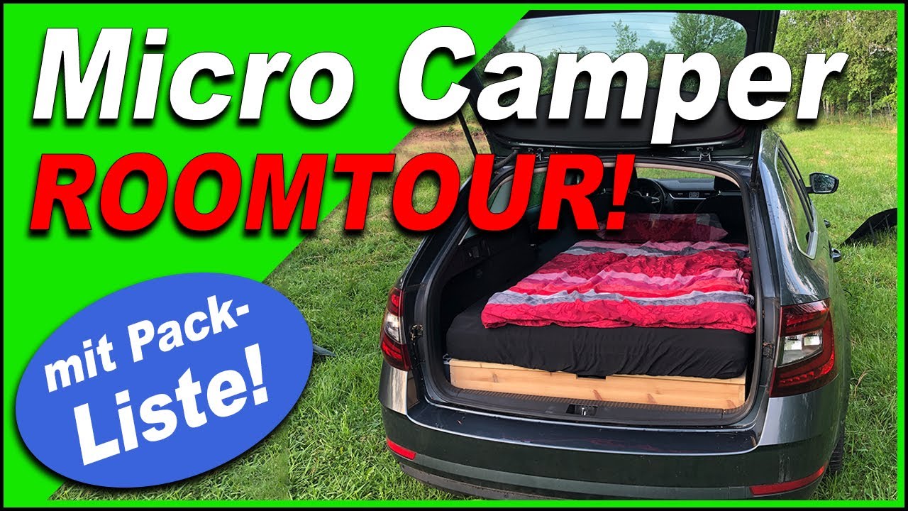 ROOMTOUR #008 🚙 Was habe ich alles dabei? | Micro Camper | Vanlife | Kombi Camper | Auto schlafen