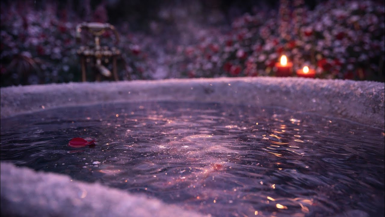 💝 Valentine’s Candlelit Bath | Rippling Stream Sounds for Relaxation, Sleep & Romance 🌹