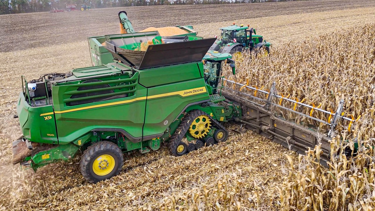 Maisernte 2025 mit John Deere X9 1100 + Bodenbearbeitung und Aussaat mit John Deere  9RX 830