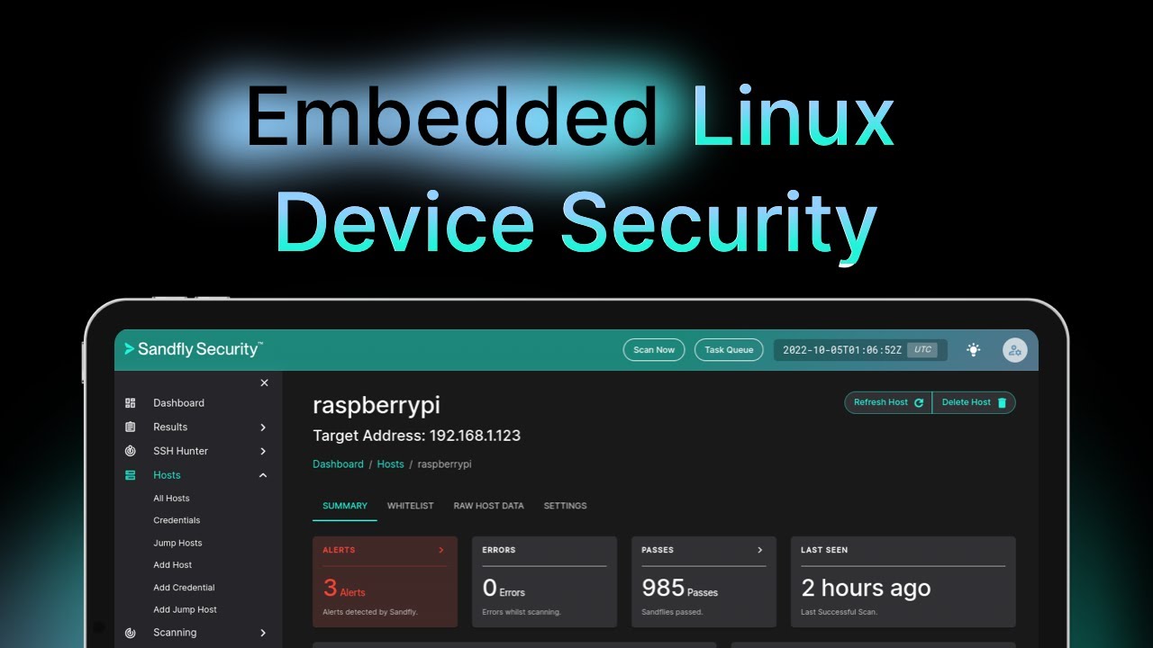 Agentless Embedded Linux Device Security on Raspberry Pi