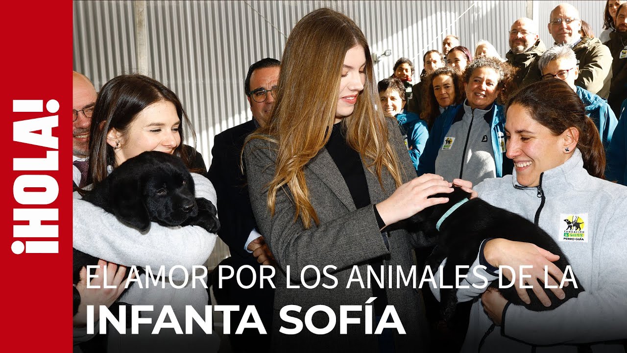La infanta Sofía visita un centro de perros guía de la ONCE y demuestra su pasión por los animales