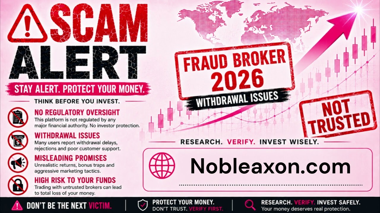 Nobleaxon.com Scam Broker Alert: Investors Report Withdrawal Fraud and Fake Tax Demands