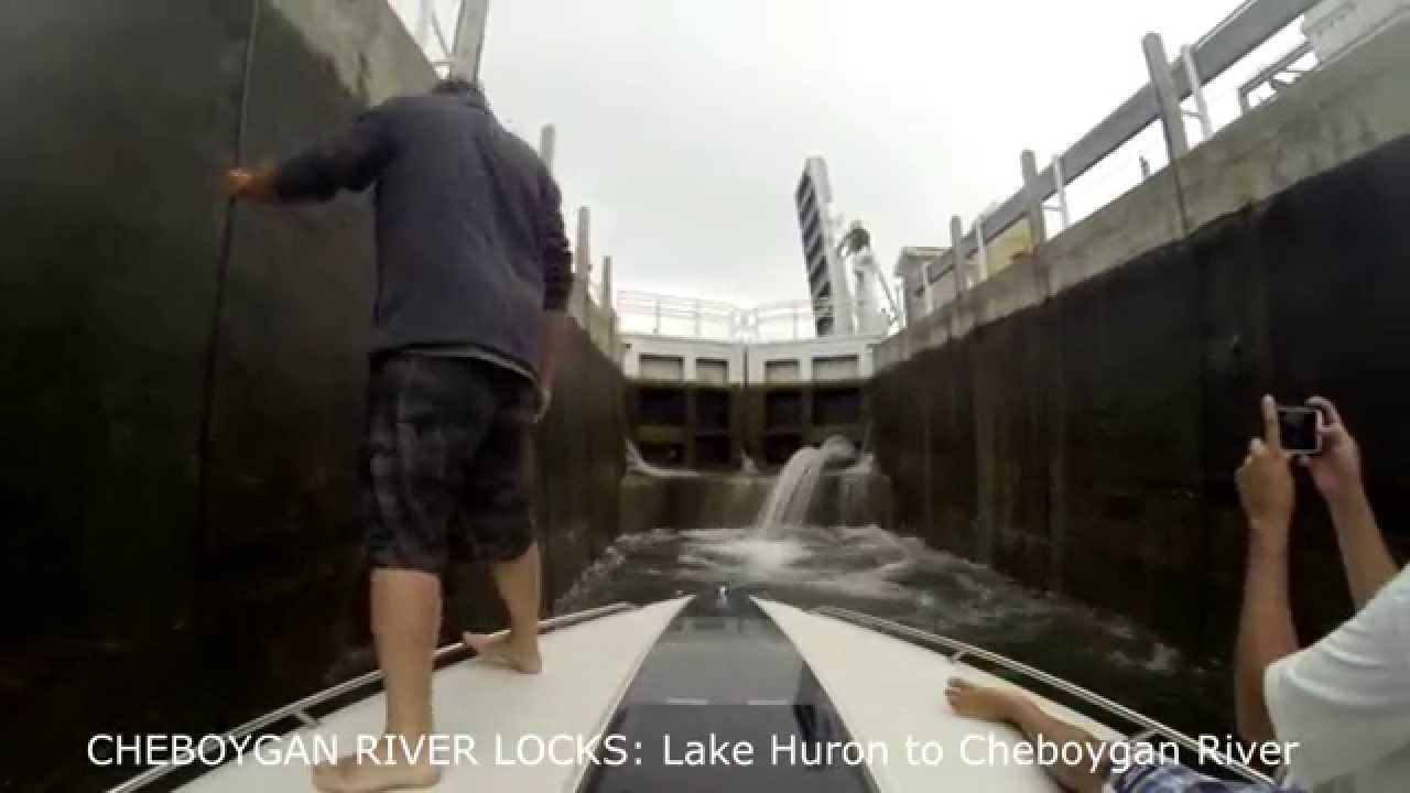 Boating Through the Cheboygan Locks - GoPro - HD