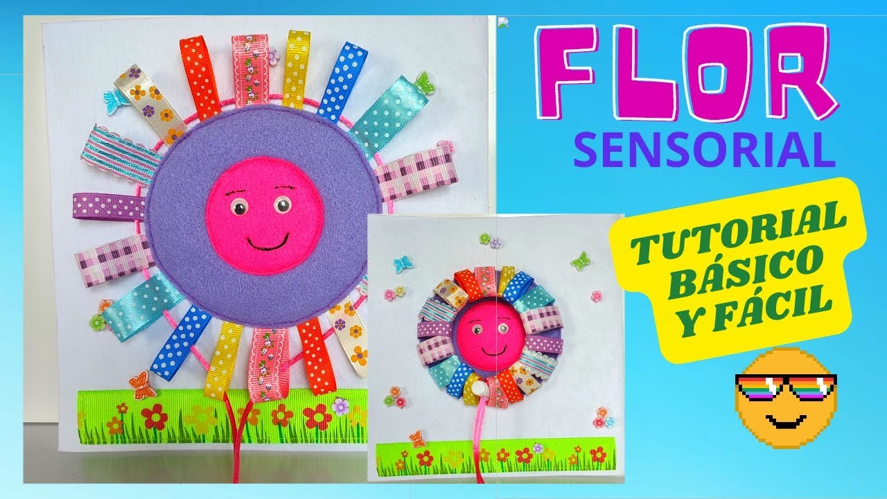 flor sensorial/actividad para libro de tela/quiet book