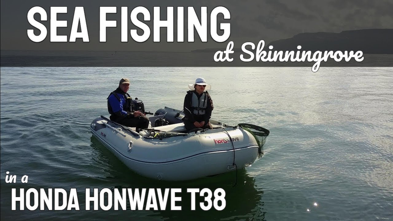 Sea Fishing at Skinningrove in a Honda Honwave T40 & Suzuki 6HP Outboard Motor
