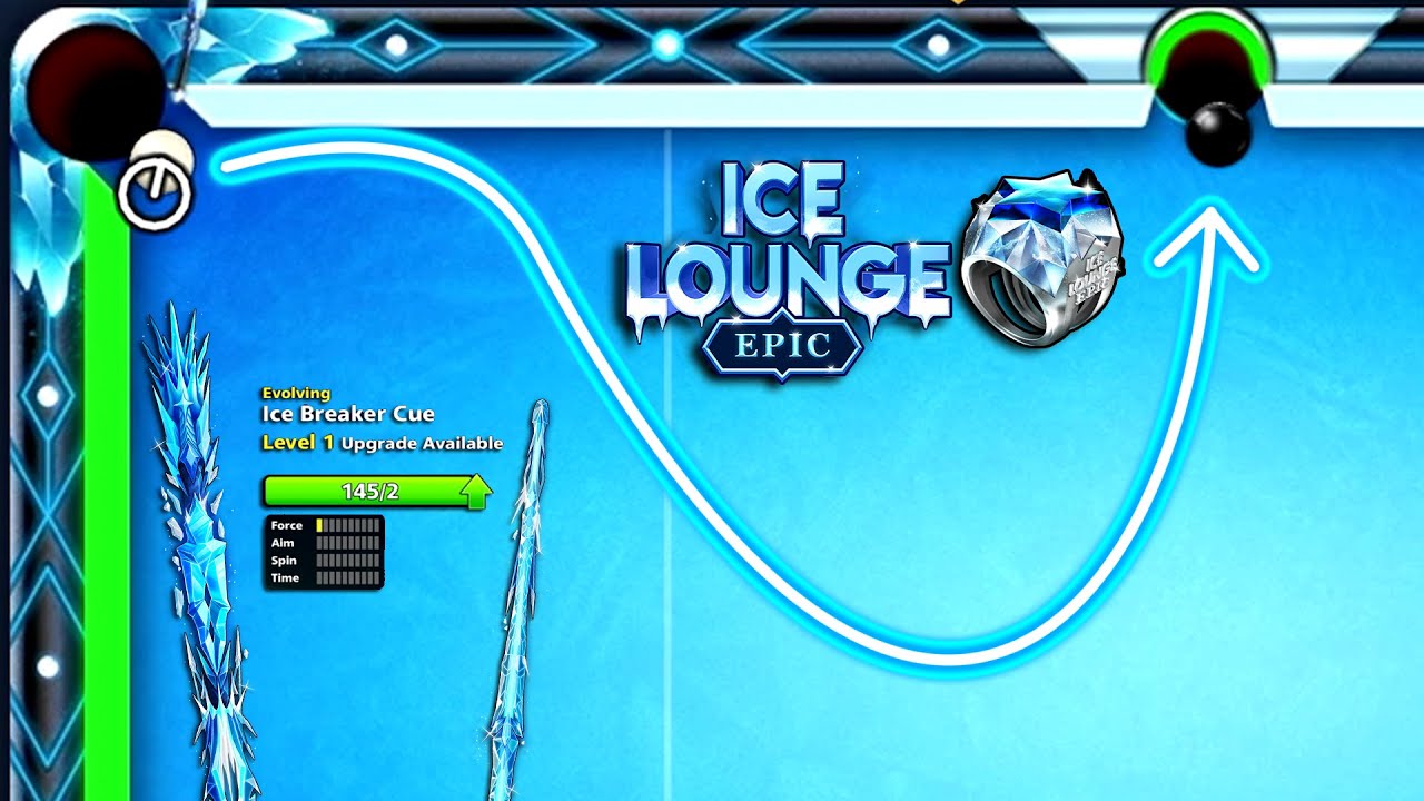 New Evolving ICE Breaker Cue 145 Piece & First Ring of ICE LOUNGE EPIC 60M - GamingWithK 8 Ball Pool