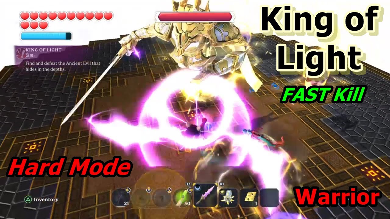 HARD MODE BOSS: King of Light | Warrior (Solo / FAST Kill) - Portal Knights