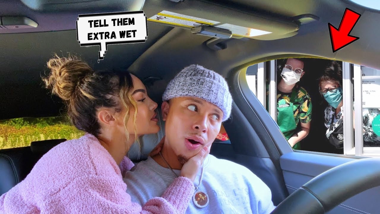 Whispering "DIRTY THINGS" In My Boyfriends Ear In Front Of Drive Thru Workers!