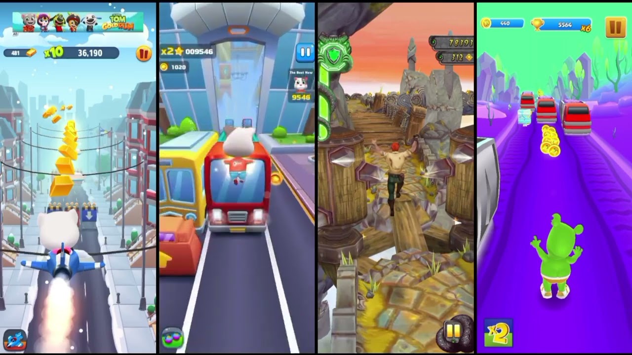 talking tom gold run 🆚 pet runner 🆚 Temple run 🆚 gummy bear runner gameplay 