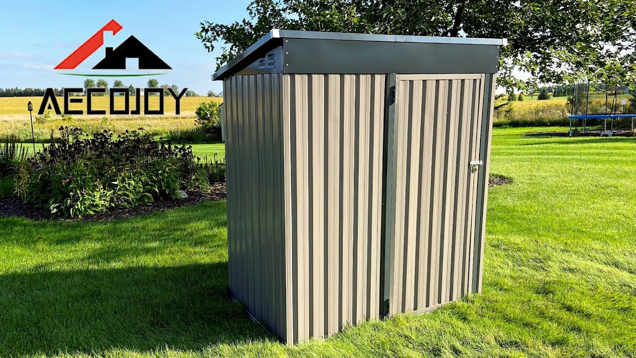 Металлический сарай для хранения AECOJOY 5' x 3' | Советы и обзор по сборке