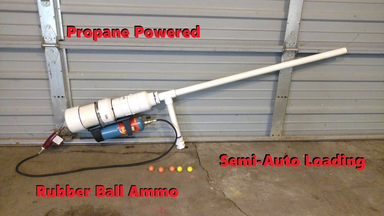 Semi-Auto Rubber Ball Cannon - Propane Powered Potato Gun Mod