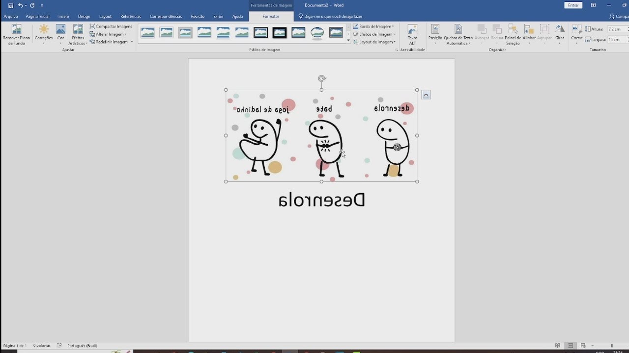 COMO ESPELHAR TEXTO E IMAGEM NO WORD - PASSO A PASSO