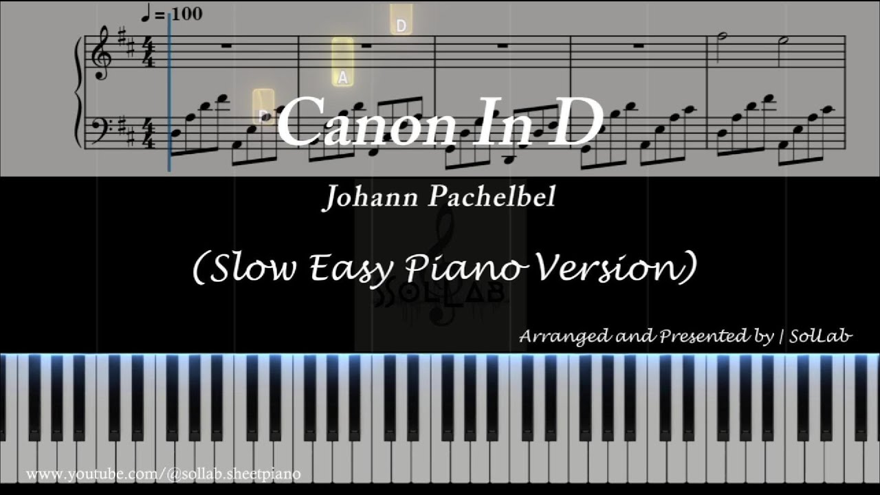 Canon in D (Slow Easy Version) &ndash; Johann Pachelbel | Piano Sheet Music + Tutorial