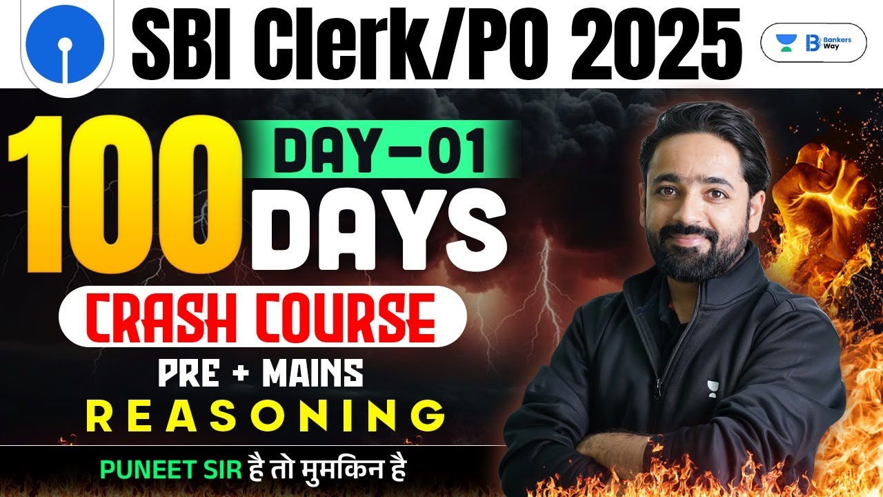 SBI Clerk/PO 2024-25 | 100 Days Crash Course | Day 1 | Complete Reasoning + Puzzles By Puneet Sir
