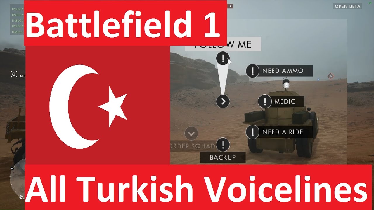 Battlefield 1 (Open Beta) | Turkish Voicelines |1080p, 60fps