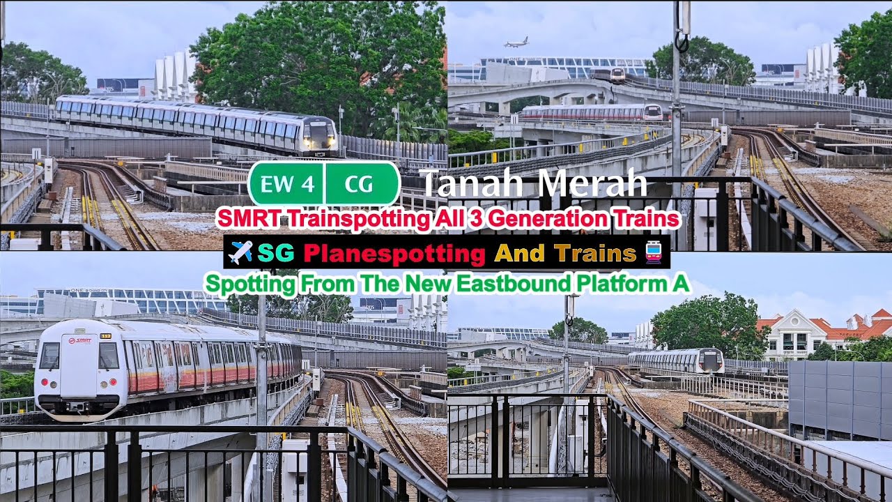 [Planespotting-Trainspotting] SMRT EWL-CGL In Action At EW4 Tanah Merah and Landing Aircrafts