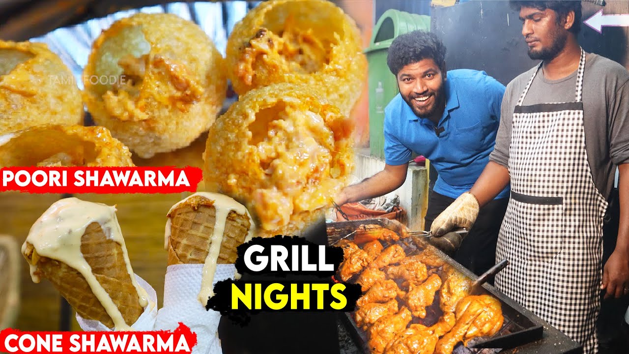Pani Puri Shawarma & Cone Shawarma | Full Leg BBQ - Grill Nights #tamilfoodie
