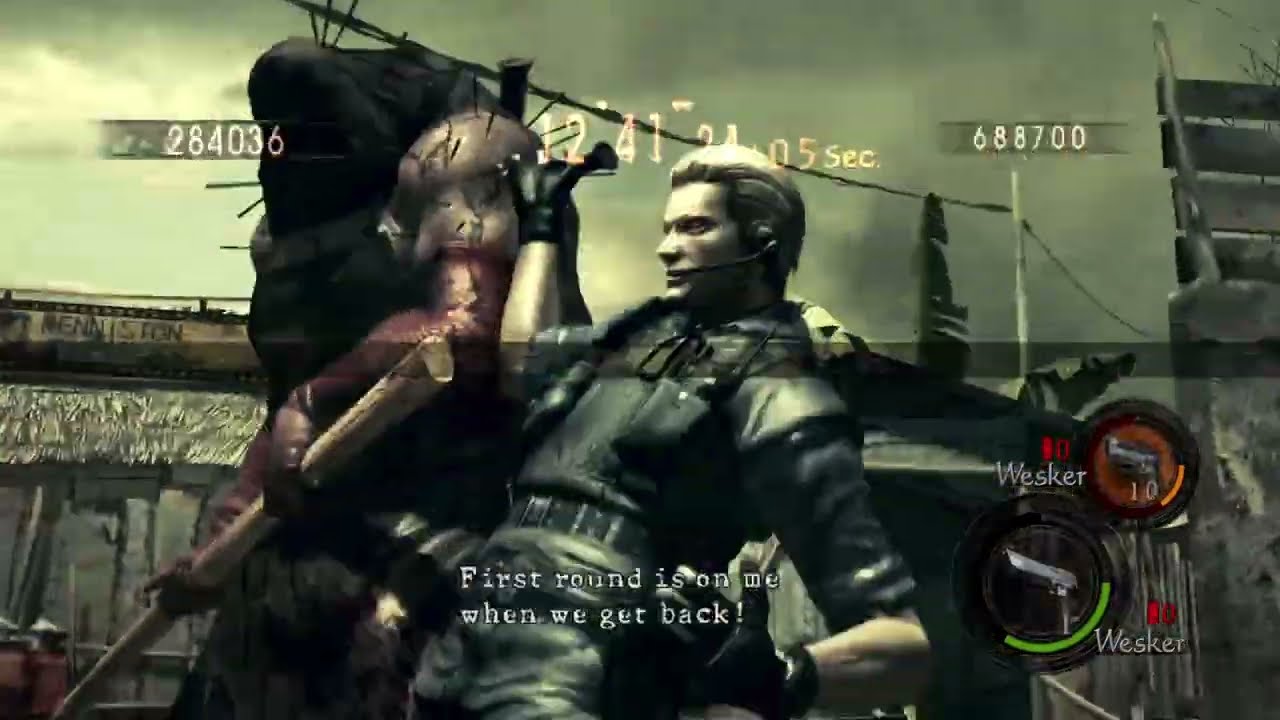 Resident Evil 5 PS5 The Mercenaries United Duo Public Assembly 990k Wesker x2 #residentevil5 #ps5
