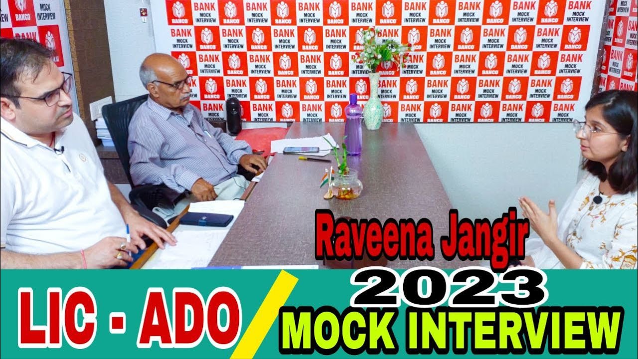 LIC-ADO Mock Interview 2023 | LIC-ADO Interview Preparation I Raveena Jangir  Mock Interview