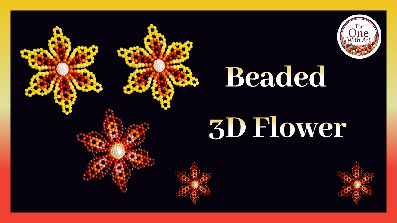 मोत्याचे फुल / Beaded 3D Flower (WhatsApp-8080299087)