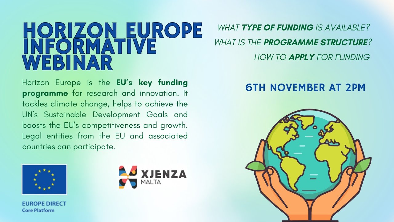 Horizon Europe - Xjenza Malta Webinar by Europe Direct CORE Platform