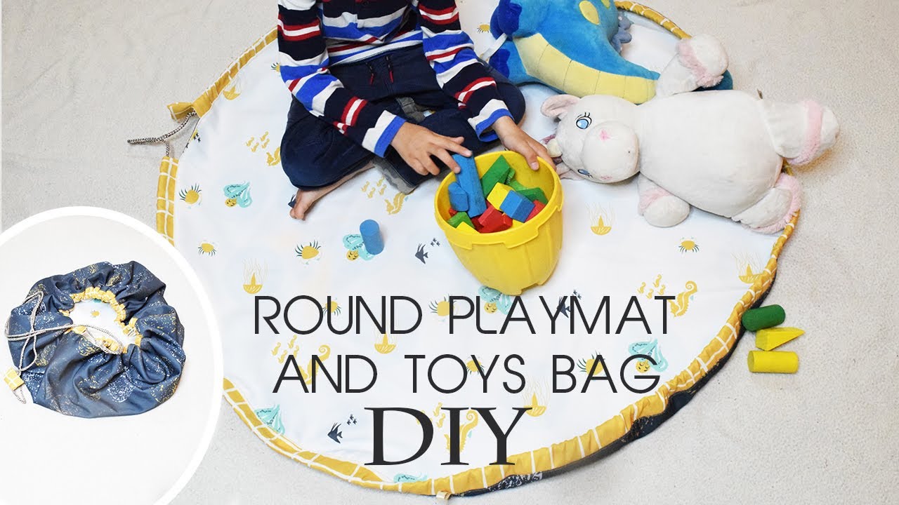 DIY Outdoor Playmat and Toys Bag | Round Playmat Sewing Tutorial | Sewing project