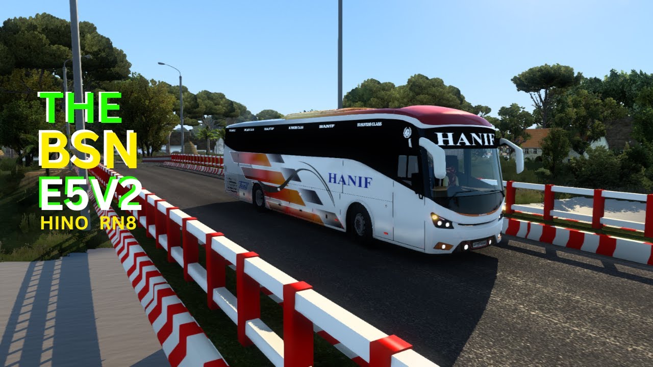 The BSN E5V2(Hino RN8JSK) full review| Bus Sim Network V3.2| Hanif Hino ac bus| Bangladeshi map ets2