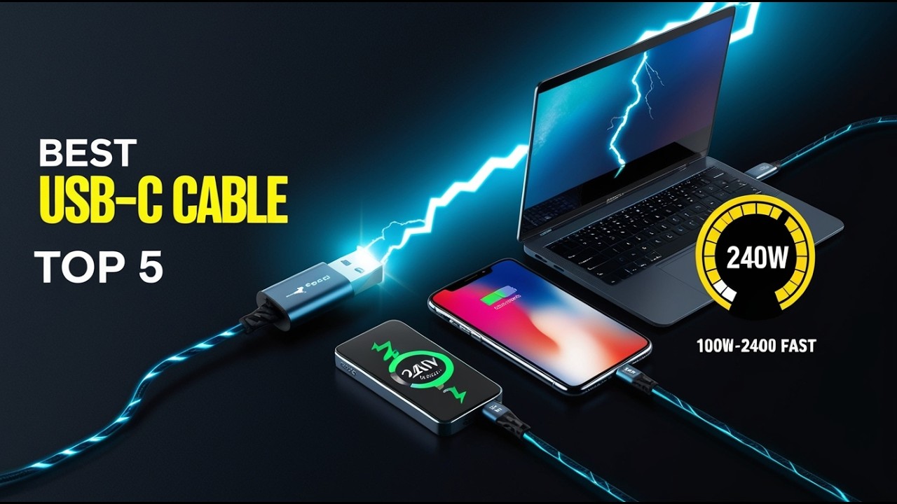 Top 5 Best USB-C PD Charging Cables 2026 ⚡ 100W–240W Fast Charging