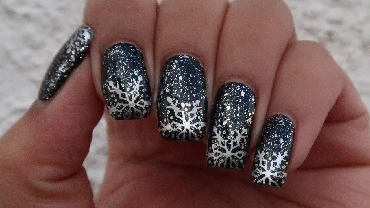 Midnight Snowfall | 12 Days of Christmas Nail Art 2023 | DIY Tutorial | MSLP