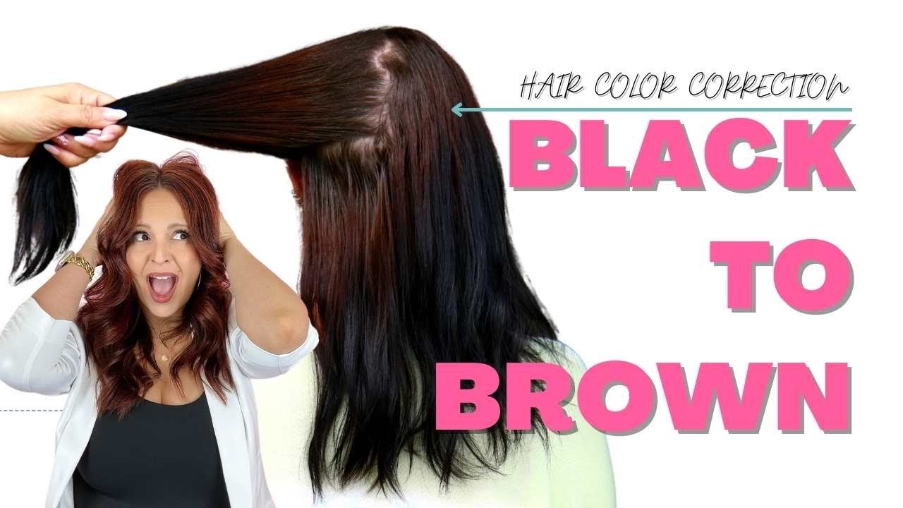 Black to Brown Box Dye Hair Color Correction - FULL HAIR COLOR CORRECTION TRANSFORMATION #haircolor