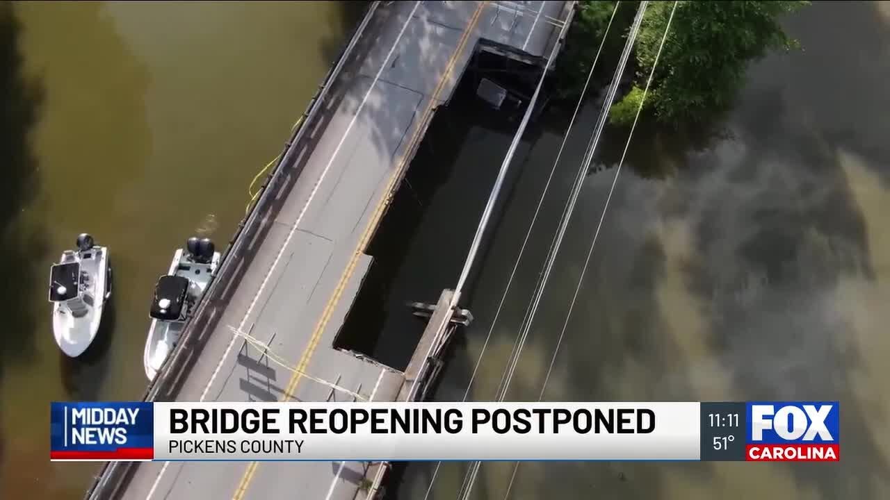 Reopening of Pickens Co. bridge postponed after collapse, officials say