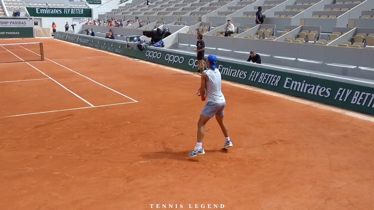 Roland-Garros 2019 : Nadal The Butcher vs. Carreno Busta (Practice points Court Level View)