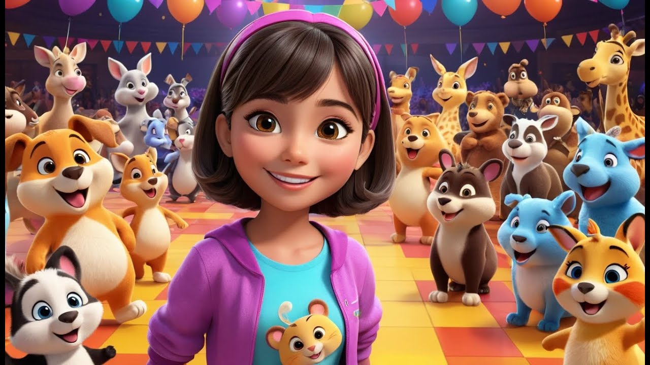 Happy Animals Dance Together | Fun Kids Song | Playful Animal Dance Rhyme