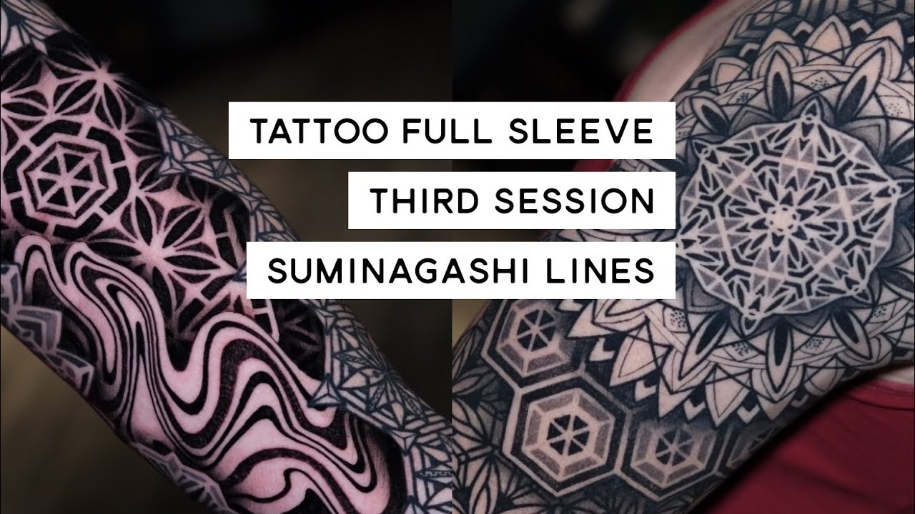 First Tattoo of the Year: Suminagashi Sleeve Process & Timelapse | Raul Wesche