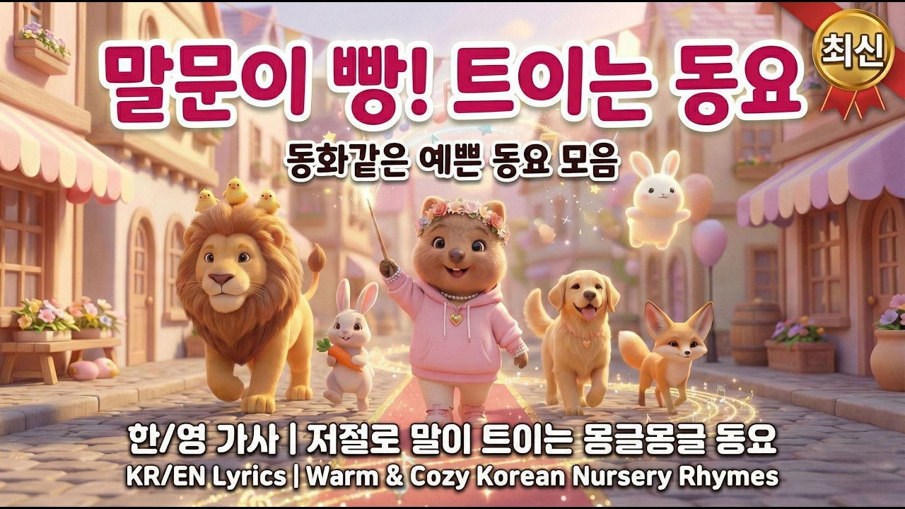 [Playlist 한/영 가사] 저절로 말이 트이는 몽글몽글 동요 모음 (6곡) | 우리 아이 첫 감성 플레이리스트 #어린이노래 #최신동요 #광고없음 #nurseryrhymes