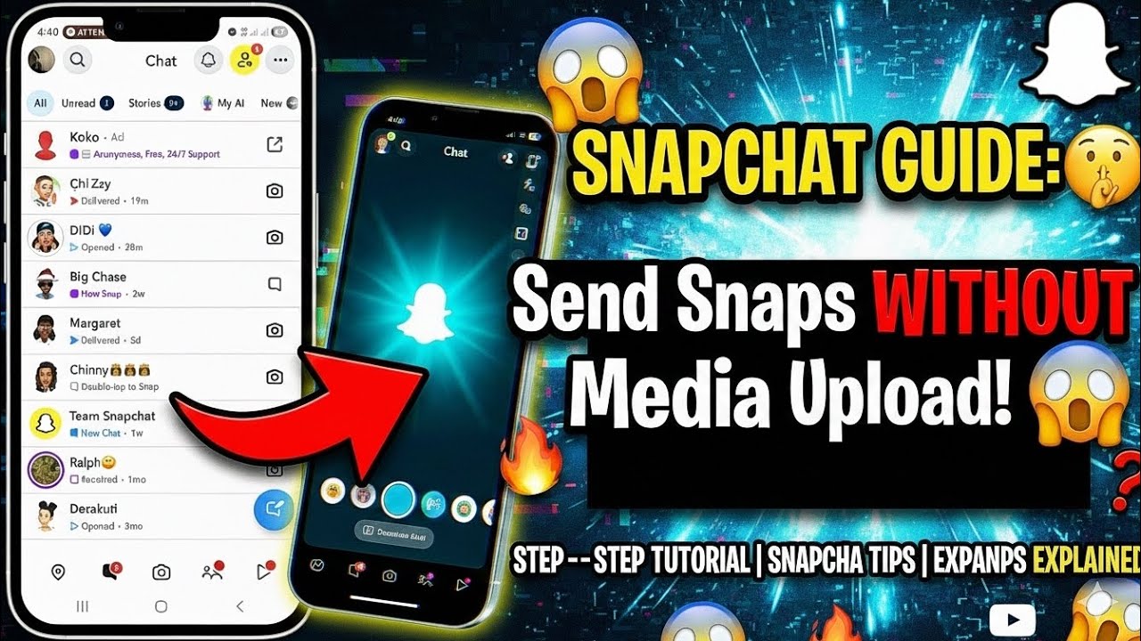 How To Send Snap Without Media Upload | How To Remove Media Upload On Snapchat