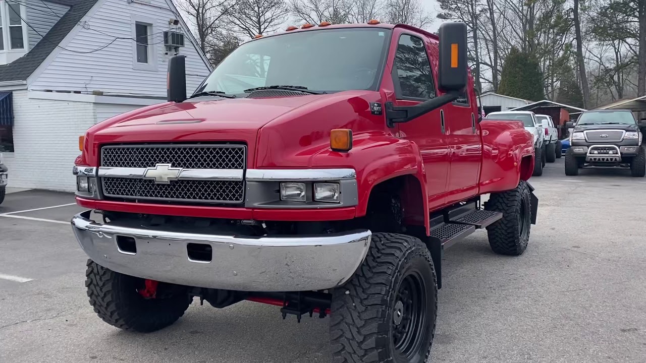 2006 CK4500 4x4 Kodiak/Topkick Crew Cab Dually Bed Converted By Monroe Truck Equipment Monster Chevy